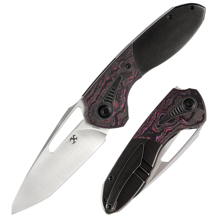 KANSEPT On Pending-Thoth Thumb Hole Knife Purple Carbon Fiber Handle (3.93''CPM 20CV Blade ) Sparrow Knife Co Design -K1075A1