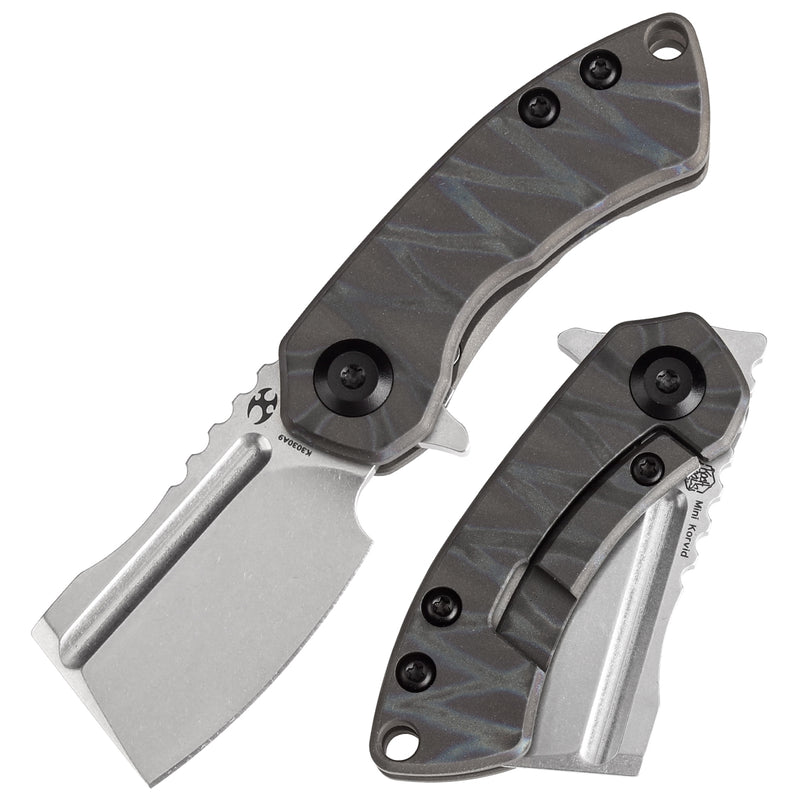 KANSEPT Mini Korvid Flipper knife Tiger Stripe Flamed Titanium Handle (1.45'' CPM-S35VN Blade ) Koch Tools Design-K3030A9