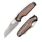 KANSEPT Tuckamore Thumb Hole Knife Stonewashed Titanium + Brown Micarta Handle (3.54" CPM 20CV Blade) -K1052A4