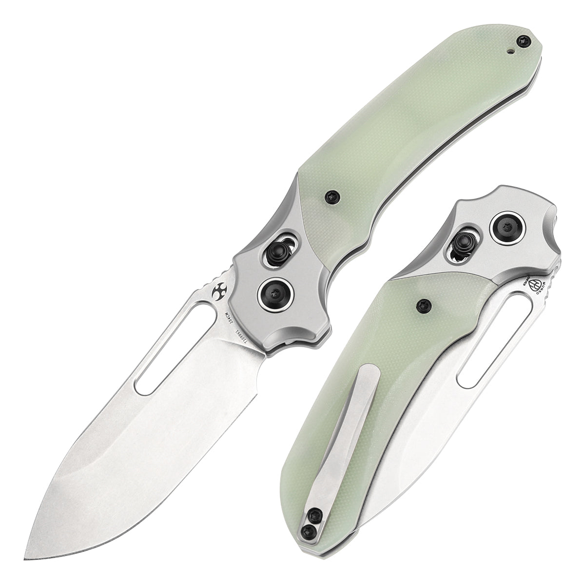 KANSEPT Quasar Cross Bar Lock Jade G10 Handle (3.38