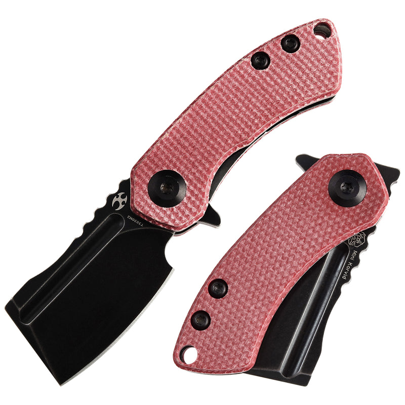 KANSEPT Mini Korvid  Flipper Knife Red Canvas Micarta  Handle (1.45'' 154CM Blade) Koch Tools Design-T3030M2