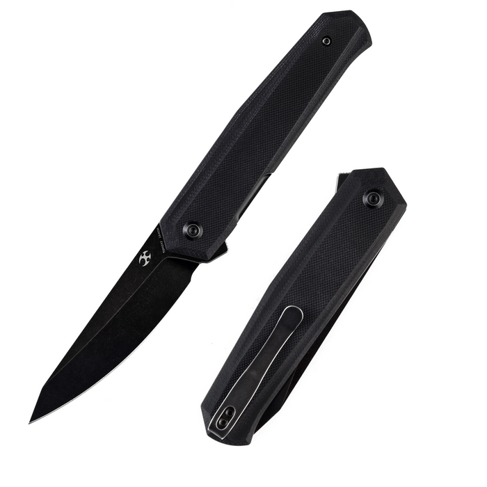 KANSEPT Integra Flipper Knife Black G10 Handle (3.63''154CM Blade) JK Knives-T1042A2
