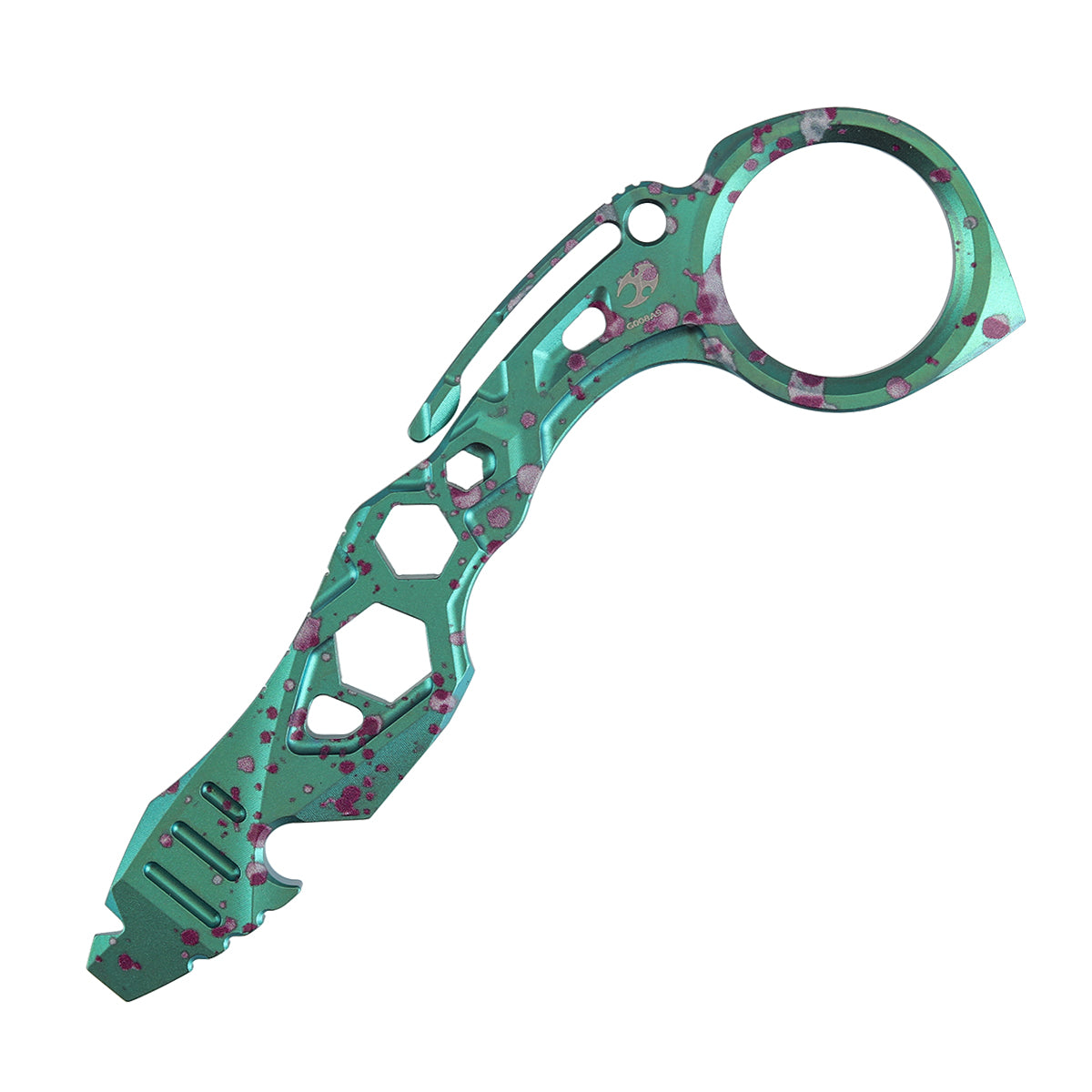 Kansept EDC Tool PryMate G008A9 Green Anodized Titanium with Purple Sp ...