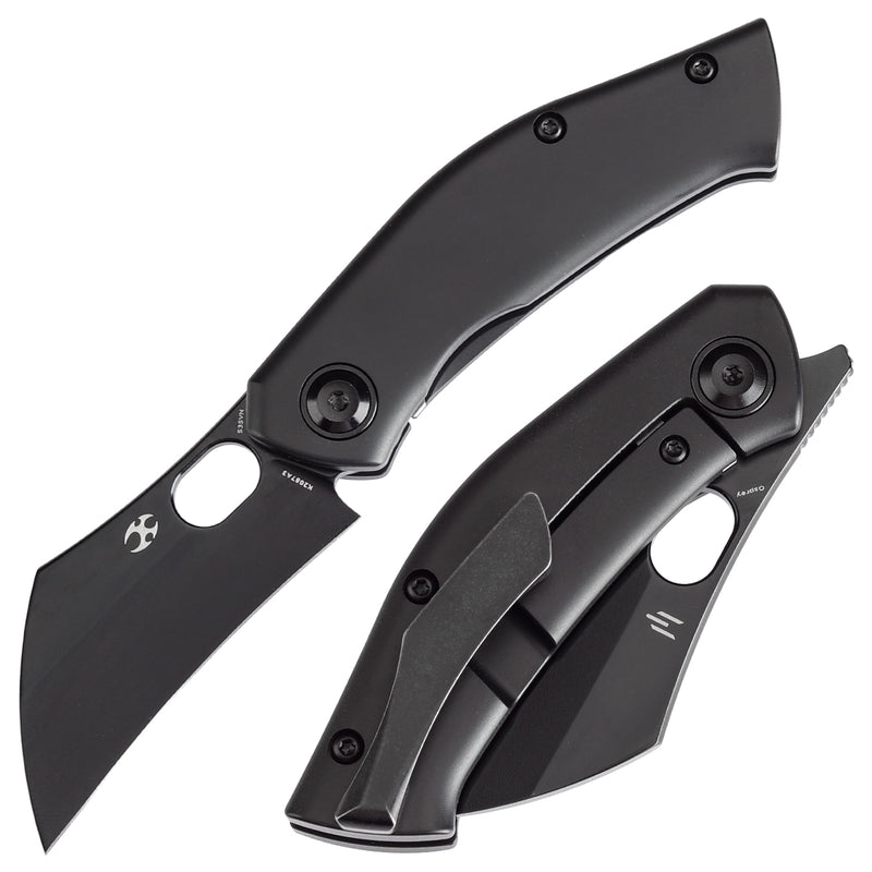 KANSEPT Osprey Thumb Hole Knife Black Titanium Handle (2.23'' CPM-S35VN Blade) Johnathan Shaw Design - K2087A3