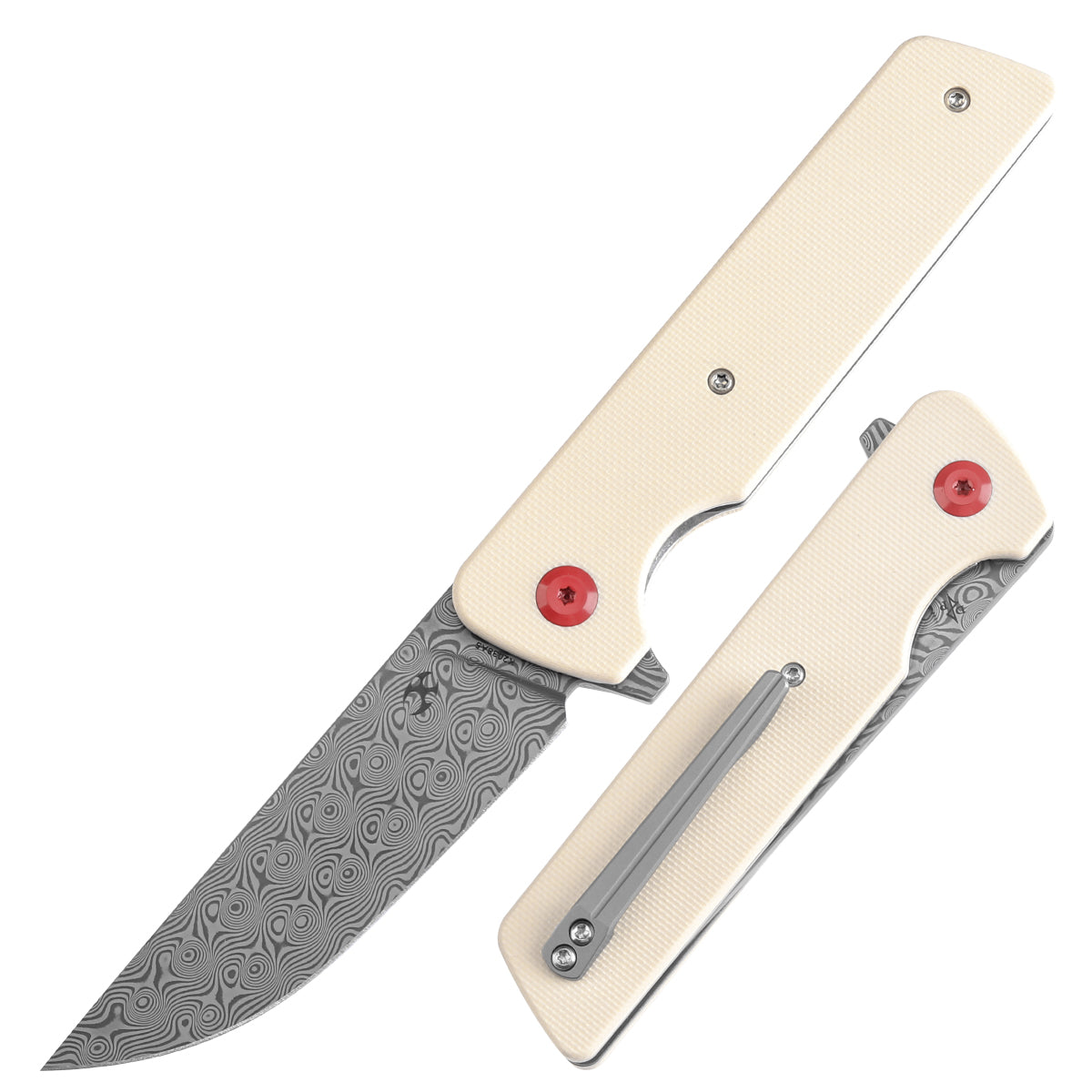 KANSEPT Anomaly Flipper Knife Ivory G10 Handle (3.14