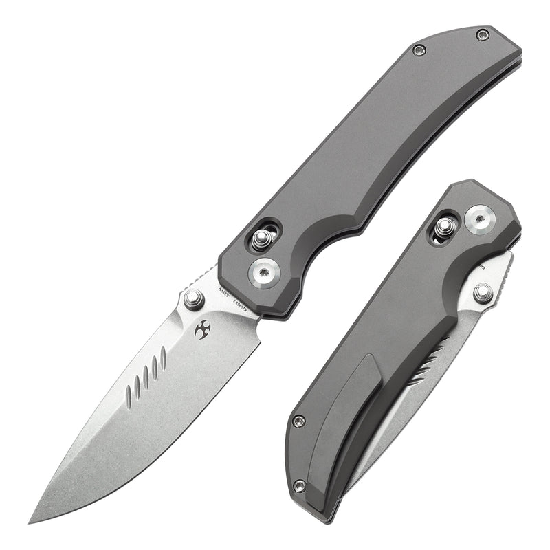 KANSEPT Eaglestrike Crossbar Lock Knife Bead Blasted Titanium Handle(3.73'' CPM S35VN Blade) James Lowe Design-K1095V3