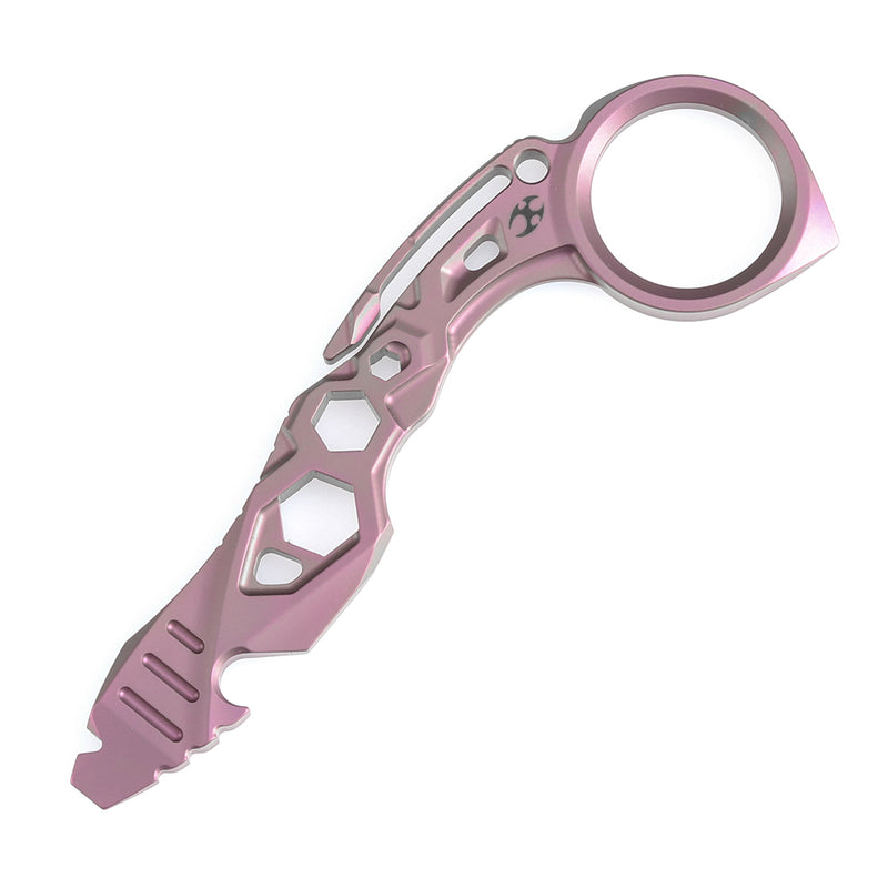 Kansept EDC Tool PryMate G008A3 Pink Anodized Titanium Multifucntional Tool Designed by Sebastian Irawan