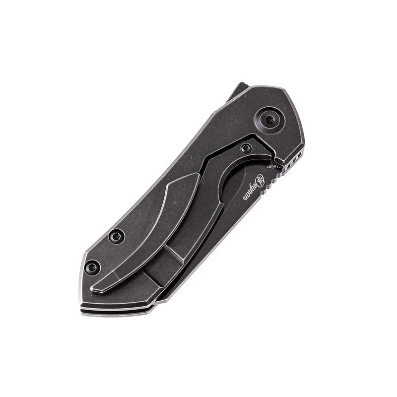 KANSEPT Steller Flipper Knife Black Ti-coated Titanium Handle (2.92''CPM-S35VN Blade) Matt Degnan Design -K2021A2