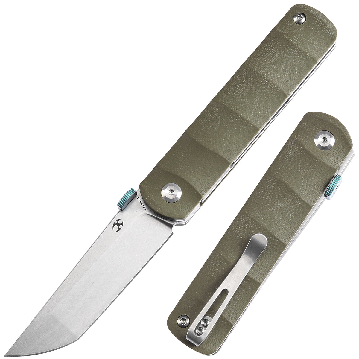 KANSEPT BTF Thumb Disc Knife Green G10 Handle (3.24'' CPM-S35VN