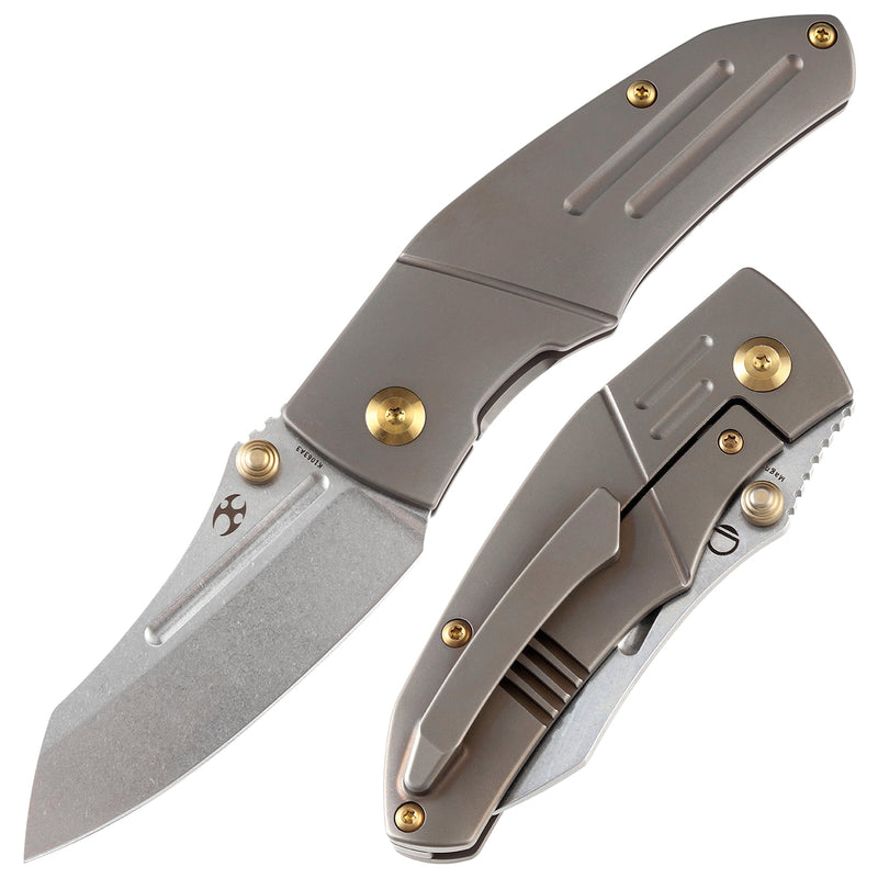 Estimated Released in October-Magnitar Thumb Studs Knife Bronze Anodized Titanium Handle (2.67''CPM S35VN Blade ) D.O.C.K. Design -K1063A3