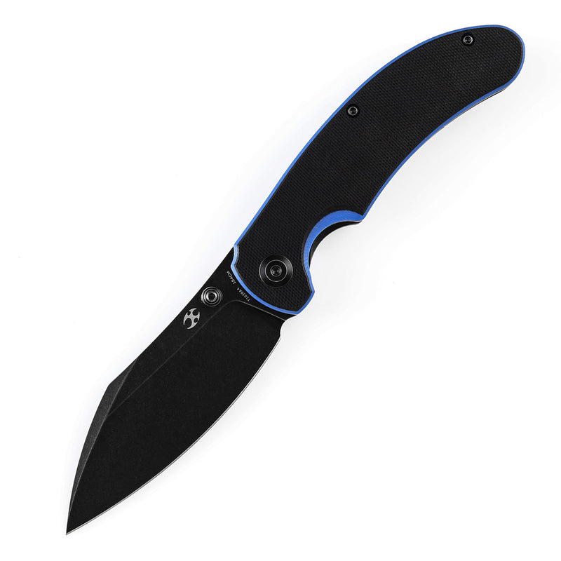 KANSEPT Nesstreet Thumb Stub Knife Black & Blue G10 Handle (3.58''154CM Blade) Karambit Maker-T1039A4