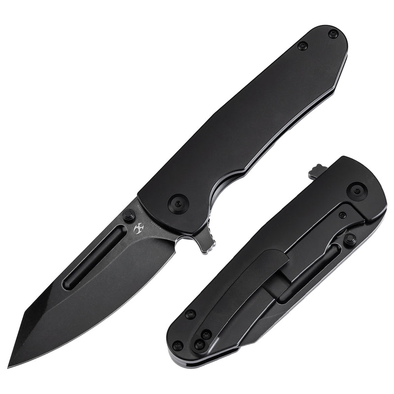 KANSEPT Superhawk Flipper Knife Black Anodized Titanium Handle(3.89''CPM S35VN Blade) Warhawk Knives Design-K1084A1