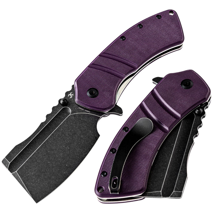 Cleavers XL Korvid T1030A4 Purple G10 Handle Designed by Koch Tools