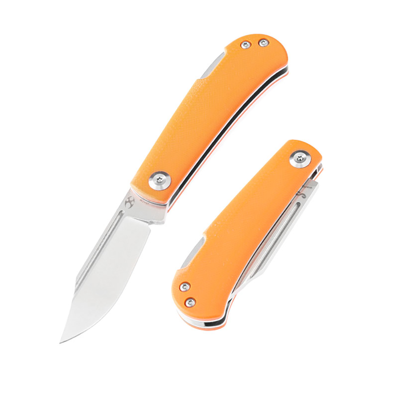 KANSEPT Wedge Back Lock Knife Orange G10 Handle (2.45'' 154CM Blade) Nick Swan Design-T2026B8