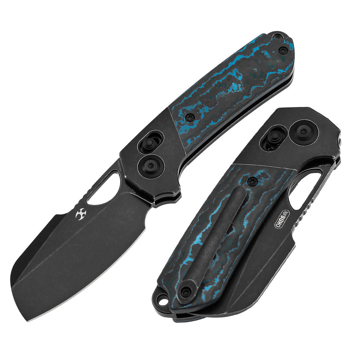 KANSEPT Nahual Crossbar Lock Knife Blackwash Titanium with Arctic