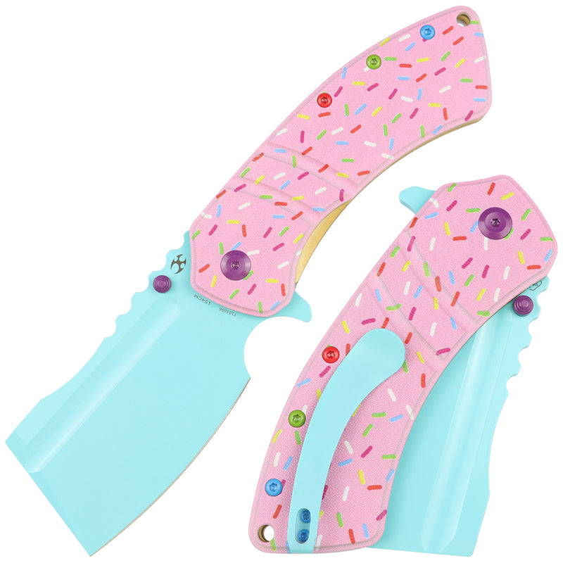 Only for Cutomers outside of US-KANSEPTXL Korvid Flipper Knife G10 with Donut Print  Handle (3.55'' 154CM Blade) Koch Tools Dsign-T1030B6