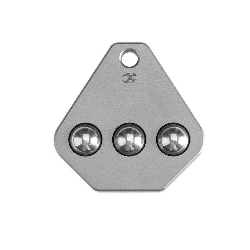 Kansept EDC Roller G012R1 Plain Titianium with Three Steel Balls for Stress-Relief with Lanyard Hole EDC-Kevin Passon Designed