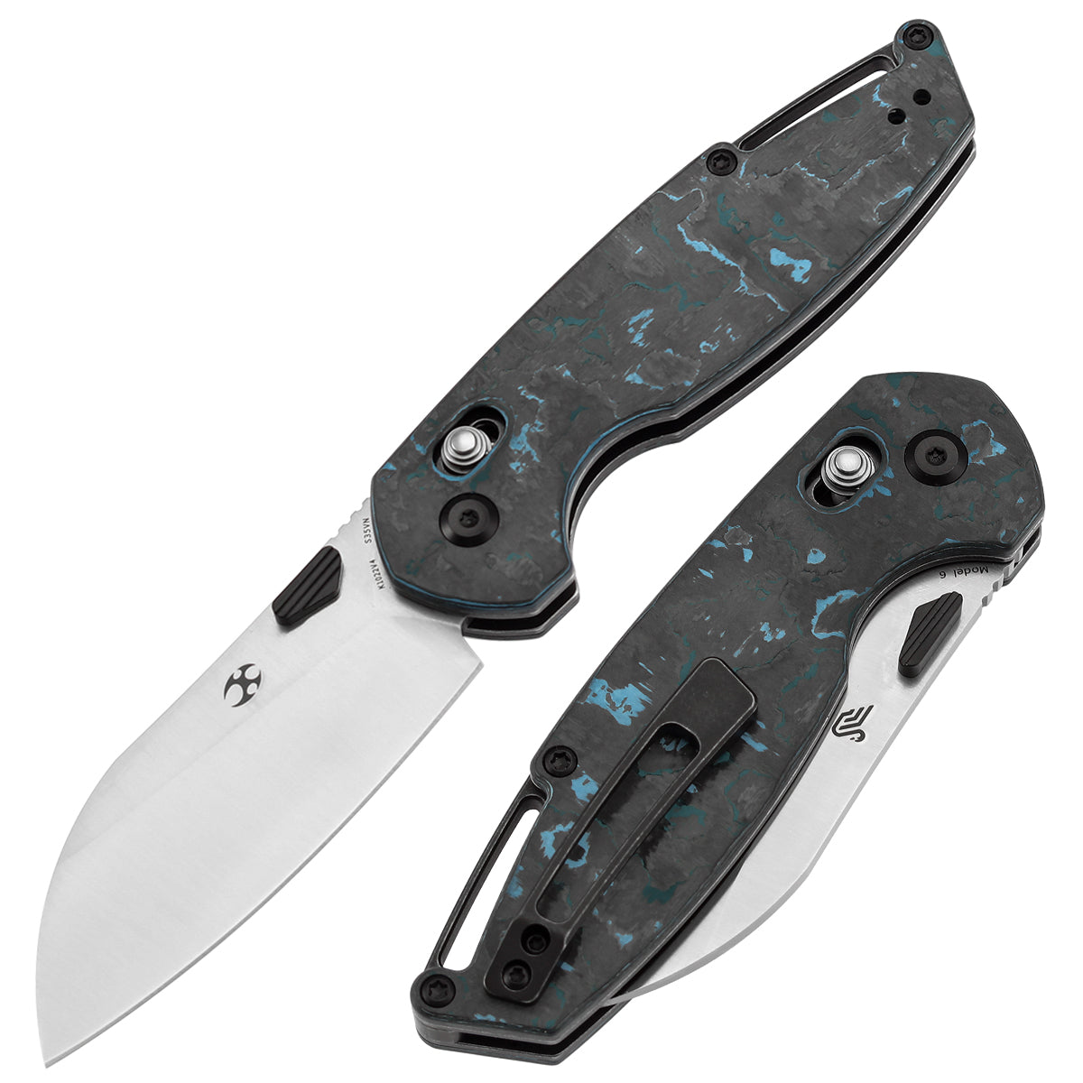 KANSEPT Model 6 Crossbar Lock KnifeArctic Storm Carbon Fiber
