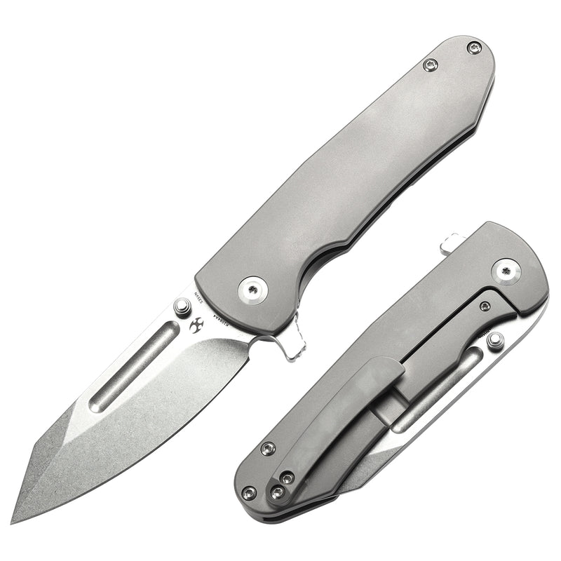KANSEPT Superhawk Flipper Knife Titanium Handle(3.89''CPM S35VN Blade) Warhawk Knives Design-K1084A4