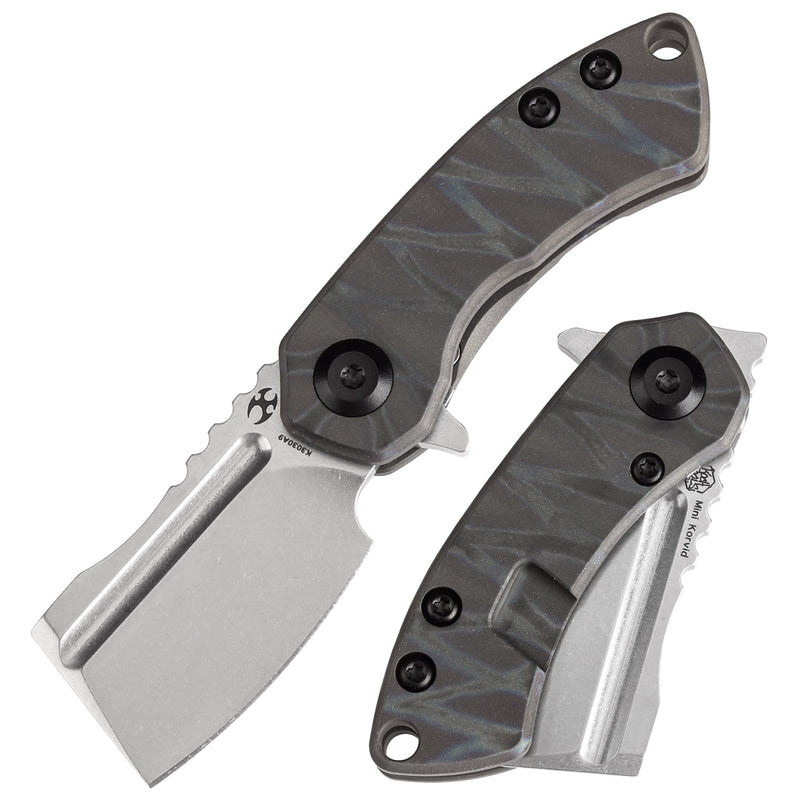 KANSEPT Mini Korvid Flipper knife Tiger Stripe Flamed Titanium Handle (1.45'' CPM-S35VN Blade ) Koch Tools Design-K3030A9