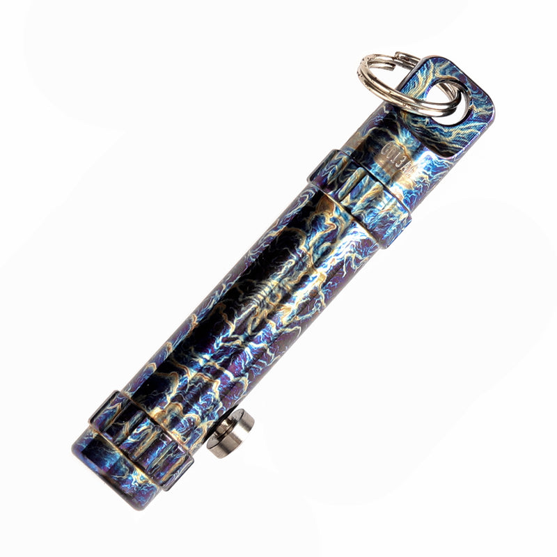 Kansept EDC Bolt Fidget G013A6 Titanium with Lightning Strike Finish with Bolt Mechanism for Stress Relieving with Key Chain for Lanyard Hole-Kevin Passon Designed