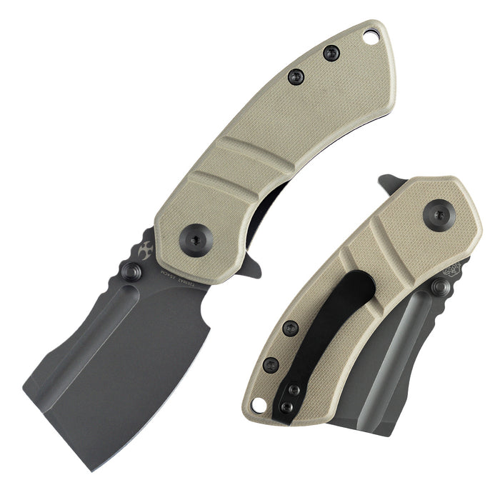 KANSEPT Korvid M Thumb Studs/Flipper Knife Light Sand G10 Handle (2.45'‘ 154CM Blade ) Koch Tools Design-T2030A2