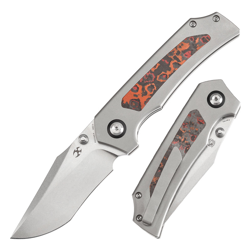 KANSEPT Fermi FatCarbon MarsValley Carbon Fiber Handle (3.11" CPM 20CV Blade) Burchtree Designs-K1122A3