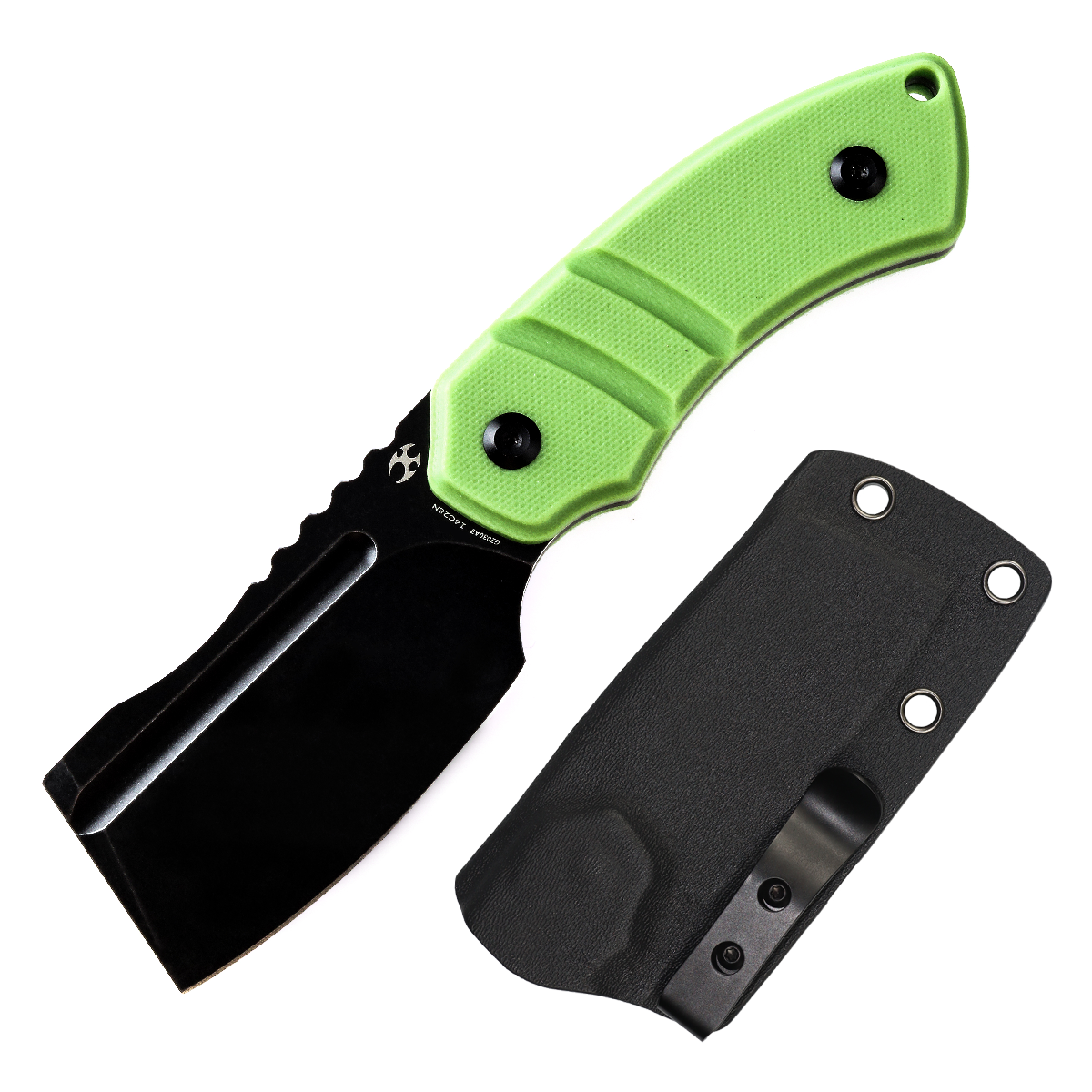 カオナシ KANSEPT Korvid S Fixed Blade Grass Green G10 + Kydex Sheath Handle