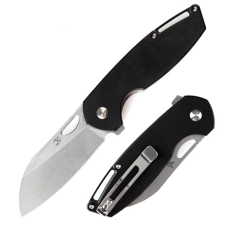 KANSEPT Model 6 Flipper/Thumb Hole Knife  Black G10 Handle (3.1'' 154CM Blade) -T1022A1