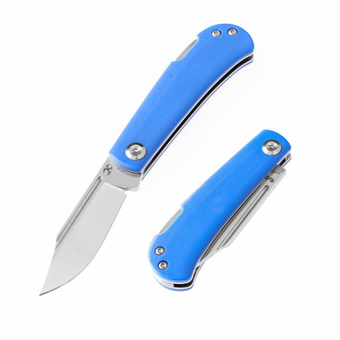 KANSEPT Wedge Back Lock Knife Blue G10 Handle (2.9'' 154CM Blade) Nick Swan Design-T2026B7