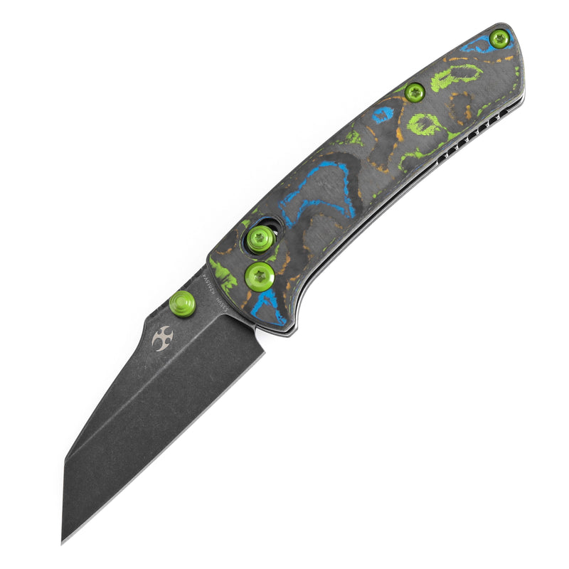 KANSEPT Little Main Street Cross Bar Lock 80S Camo Carbon Fiber Handle (2.26'' CPM S35VN Blade) Dirk Pinkerton Design-K2015V4