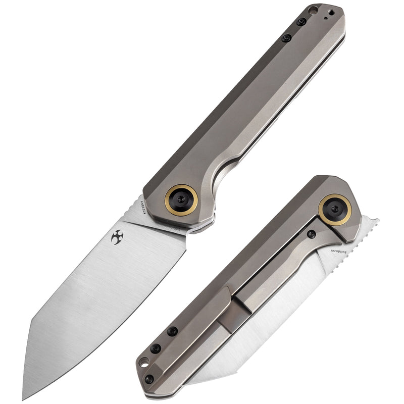 KANSEPT Bulldozer Front Filpper Bronze Anodized Titanium Handle (3.56" CPM-20CV Blade) Kim Ning Design-K1028A4