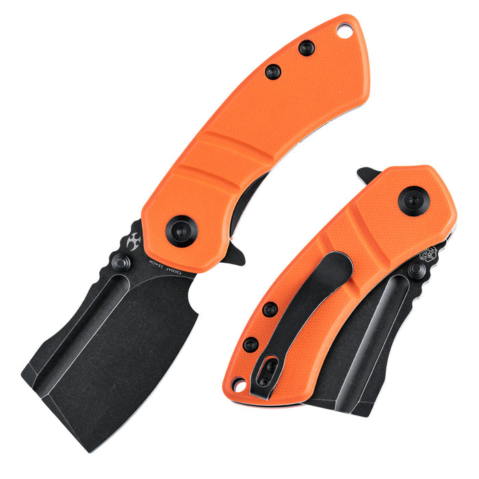 KANSEPT Korvid M Thumb Studs/Flipper Knife Orange G10 Handle (2.45'‘ Black 154CM Blade ) Koch Tools Design-T2030A7