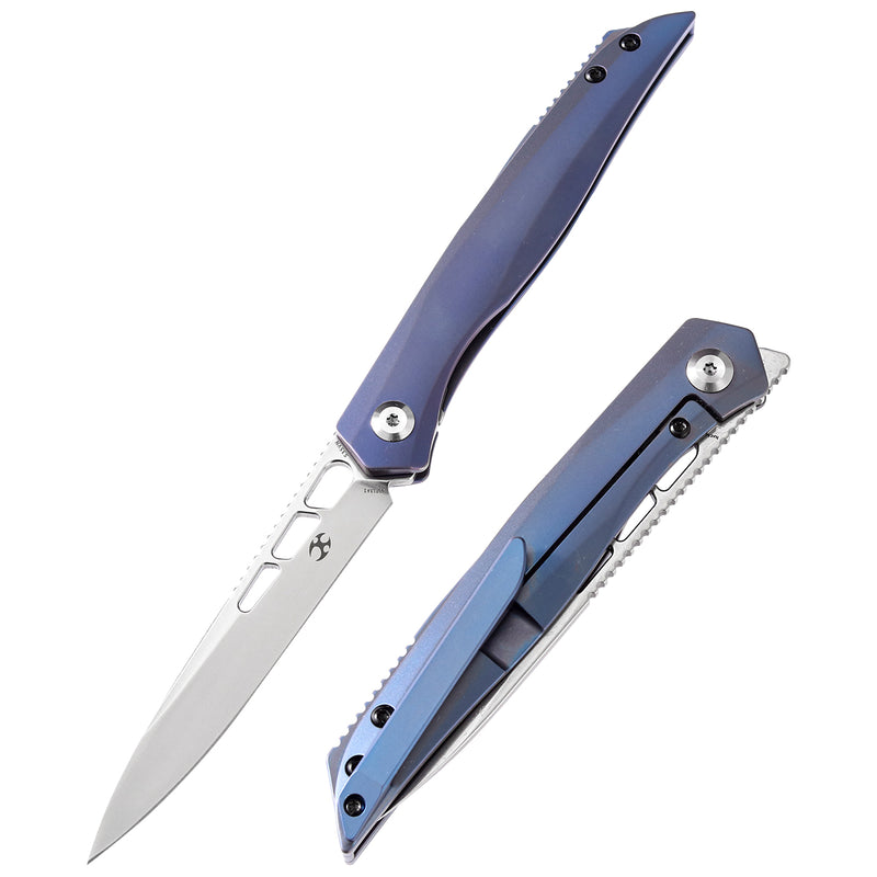 lucky Star K1013A2  CPM-S35VN  BladeBlue Anodized Titanium Handle with MaxTkachuk Design