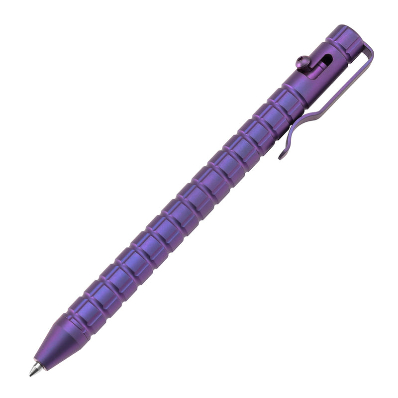 Kansept EDC Scavenger Bolt Action Purple Anodized Titanium Pen with Frag Pattern Designed by Kevin Passon-G013H6