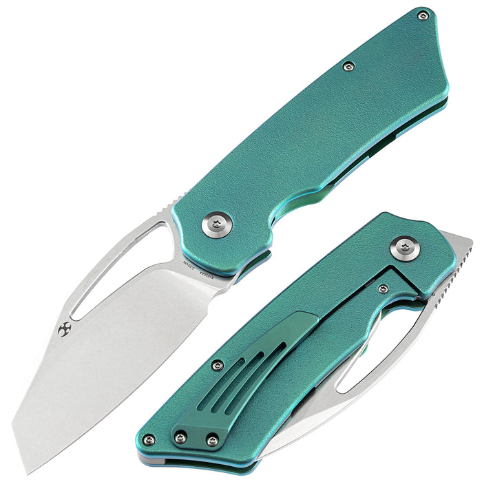 Goblin XL K1016A4 Marshall Noble Green Anodized Titanium with Orange Peel Finish Handle Stonewashed CPM-S35VN Blade
