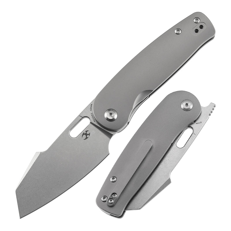 KANSEPT Orlok Thumb Hole Stonewashed Titanium (3.03" CPM S35VN) Terry Cour II Design- K2111A2