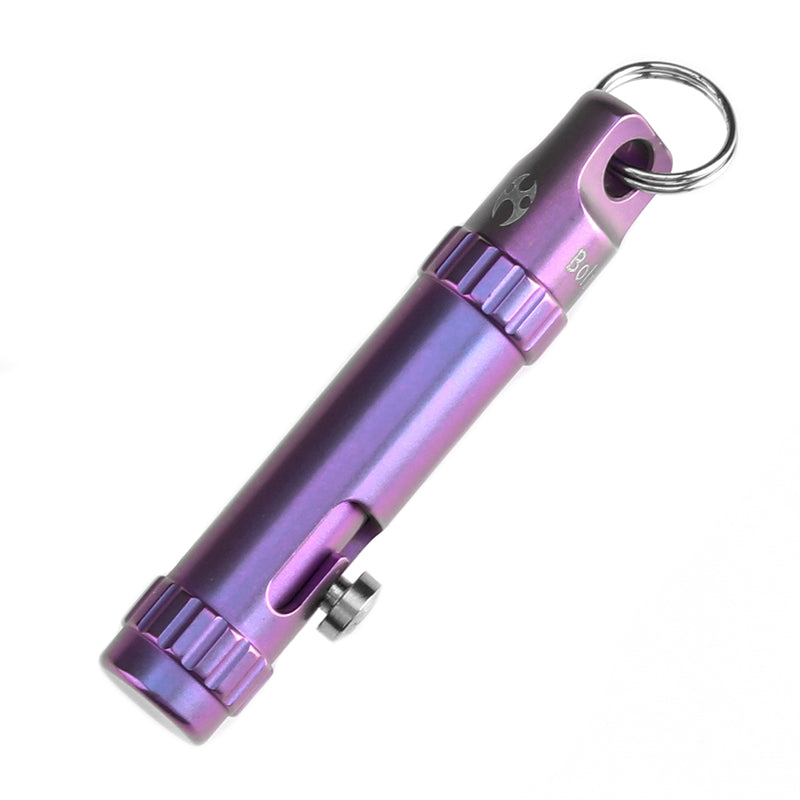 Kansept EDC Bolt Fidget G013A5 Purple Anodized Titianium with Bolt Mechanism for Stress Relieving with Key Chain for Lanyard Hole-Kevin Passon Designed