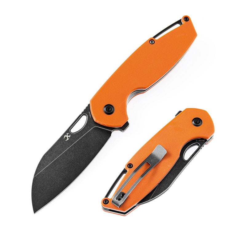 KANSEPT Model 6 Flipper/Thumb Hole Knife Orange G10 Handle (3.1'' 154CM Blade) -T1022A4