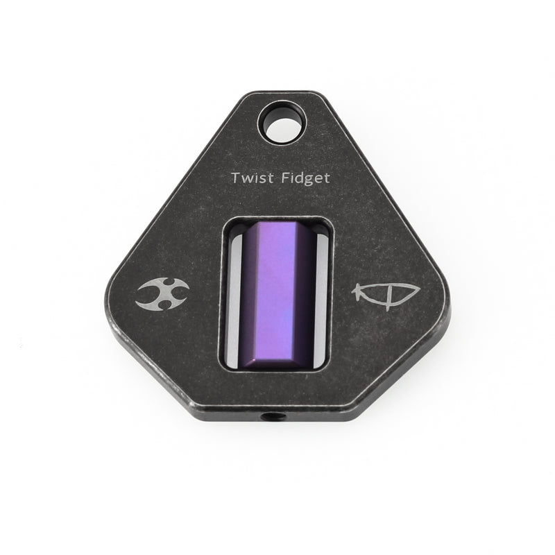 Kansept EDC Titanium G012A3 Twister – Blackwash Ti with Antique Purple Anodized Spinner EDC Fidget Tool for Everyday Stress Relief