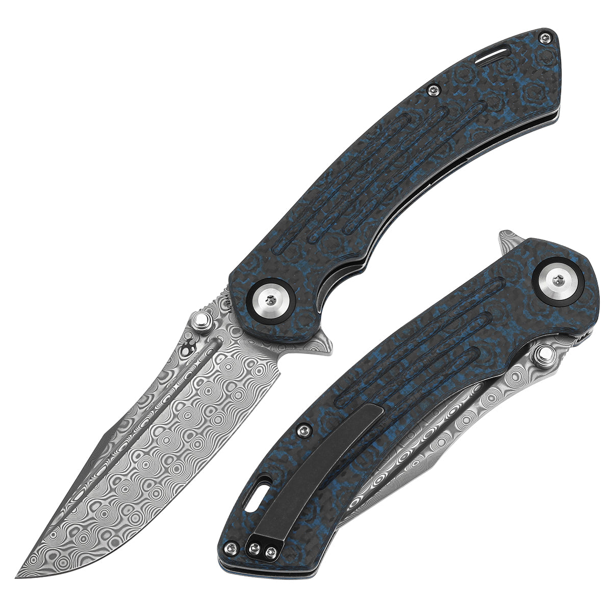 KANSEPT Pretatout Thumb Stub Flipper Blue Rose Pattern Carbon
