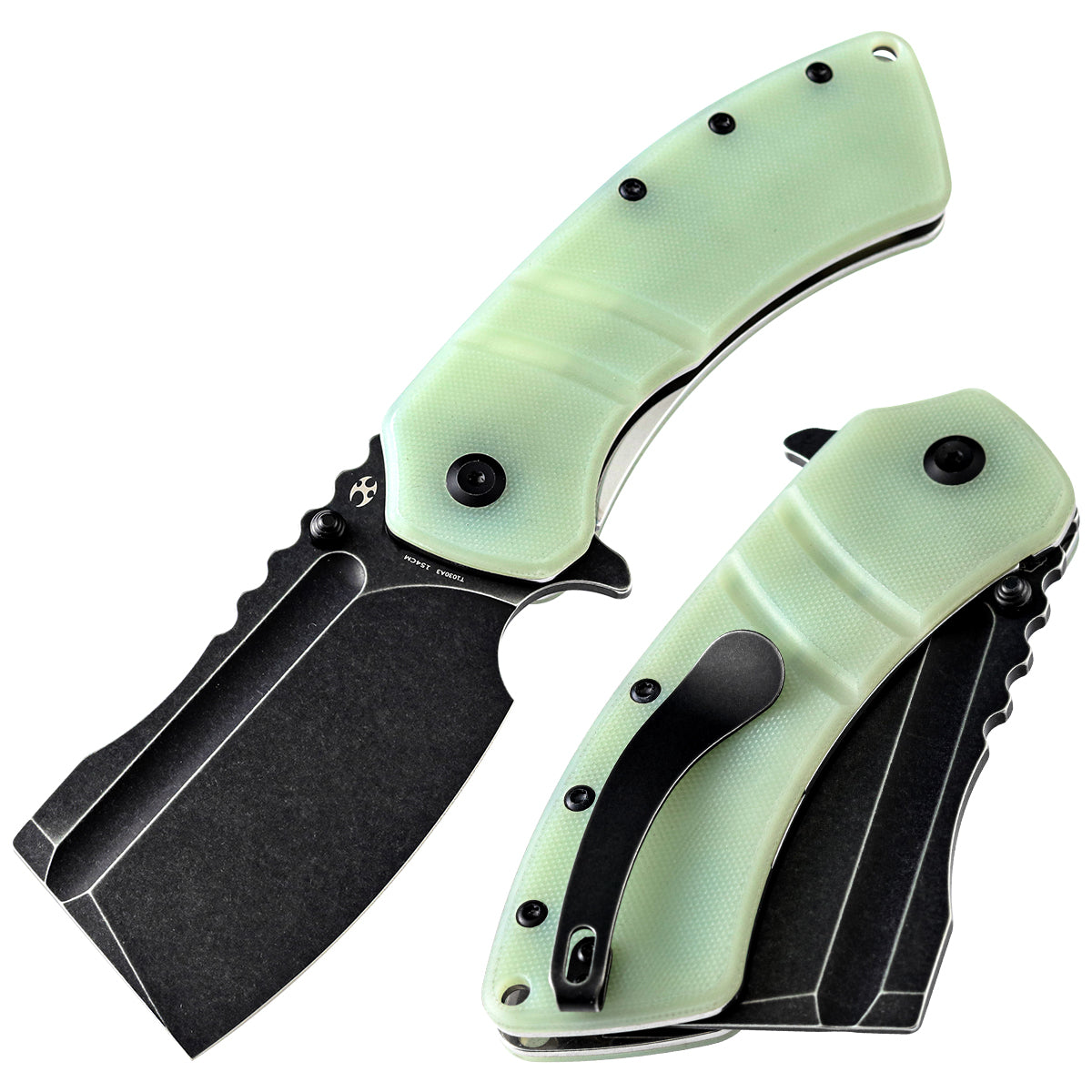 KANSEPT XL Korvid Thumb Stub Jade G10 Handle (3.55