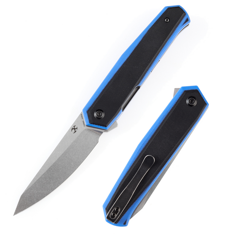 KANSEPT Integra Flipper Knife Blue & Black G10 Handle (3.63''154CM Blade) JK Knives-T1042A1