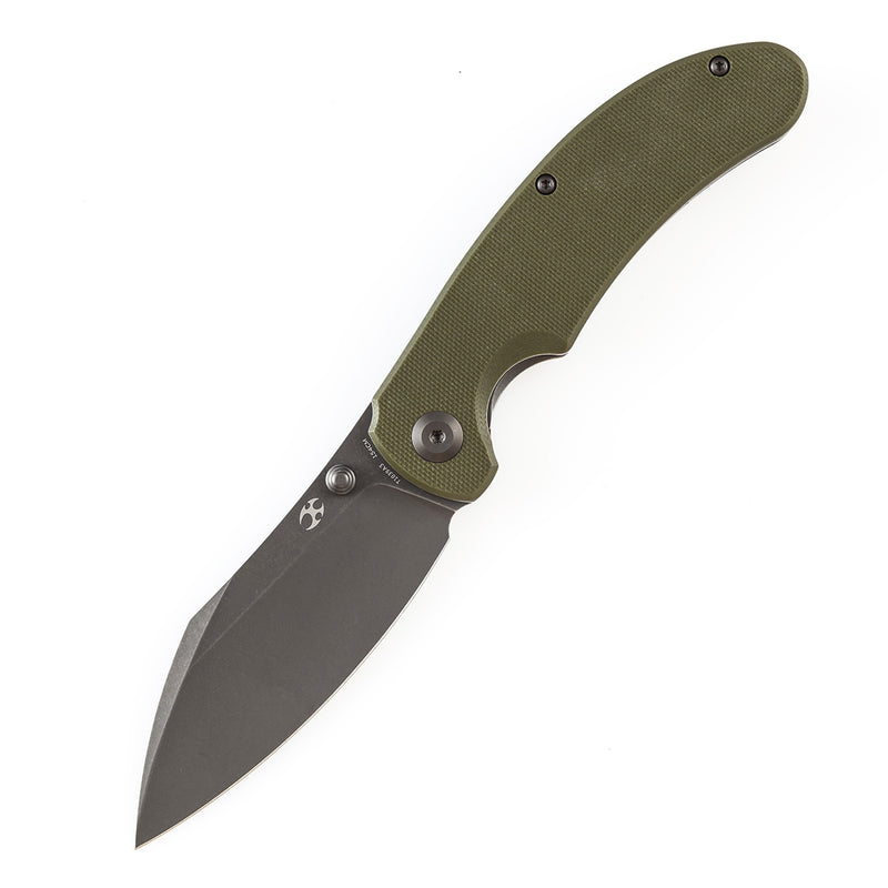 KANSEPT Nesstreet Thumb Stub Knife Olive Green G10 Handle (3.58''154CM Blade) Karambit Maker-T1039A3