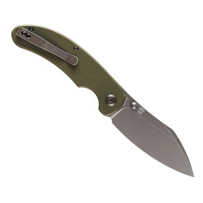KANSEPT Nesstreet Thumb Stub Knife Olive Green G10 Handle (3.58''154CM Blade) Karambit Maker-T1039A3