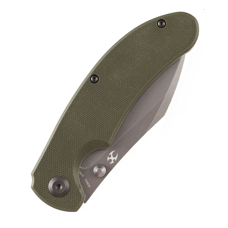 KANSEPT Nesstreet Thumb Stub Knife Olive Green G10 Handle (3.58''154CM Blade) Karambit Maker-T1039A3