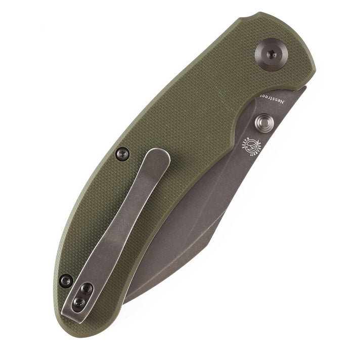 KANSEPT Nesstreet Thumb Hole Knife  Olive Green G10 Handle (3.58''154CM Blade) Karambit Maker-T1039A3