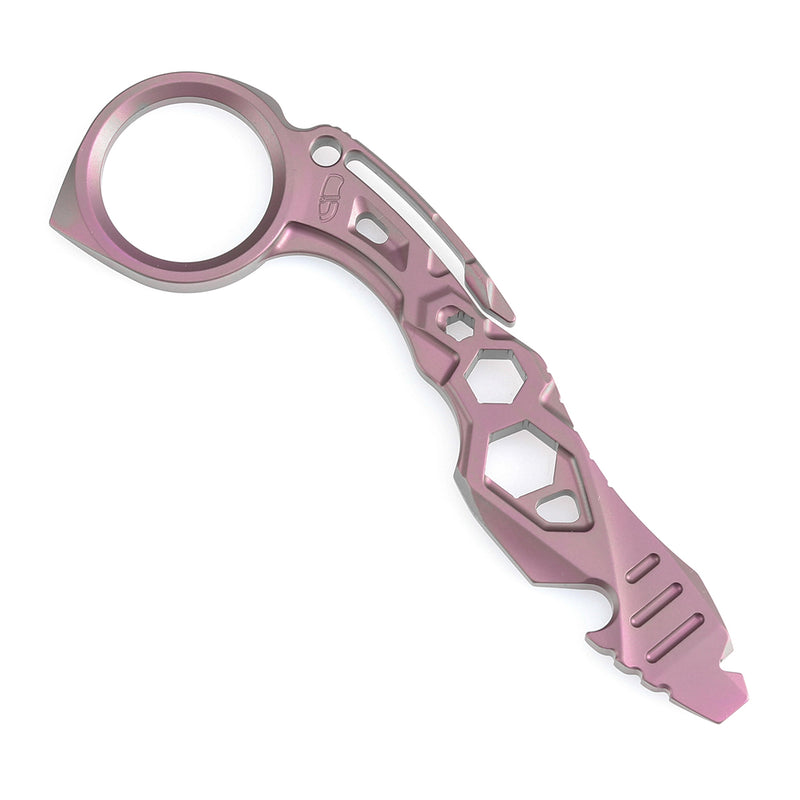 Kansept EDC Tool PryMate G008A3 Pink Anodized Titanium Multifucntional Tool Designed by Sebastian Irawan