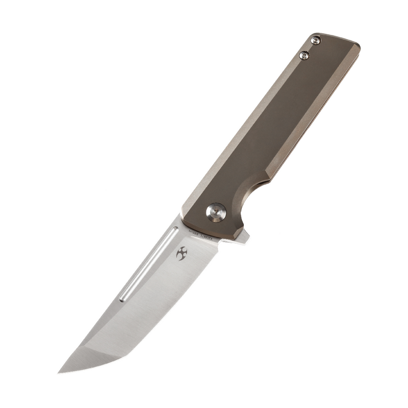 KANSEPT Anomaly Flipper Knife Bronze Anodized Titanium Handle (3.14''CPM-S35VN Blade) Dirk Pinkerton-K2038T1