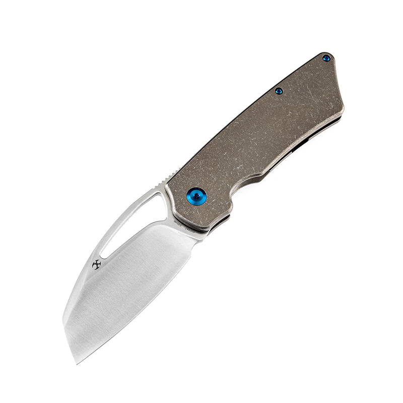 Kansept Goblin XL Thumb Hole Knife Bronzed Anodized Titanium Handle ( 3.50''CPM-S35VN Blade) Marshall Noble Design-K1016A3